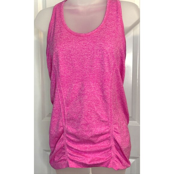 Athleta Medium Fastest Track Hot Pink Stretch Racerback Athletic Tank Top Gym - Picture 2 of 4